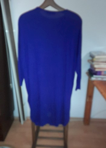 Bohem Zincir Detaylı Mavi Uzun Kollu Hamile Elbisesi - Görsel 2