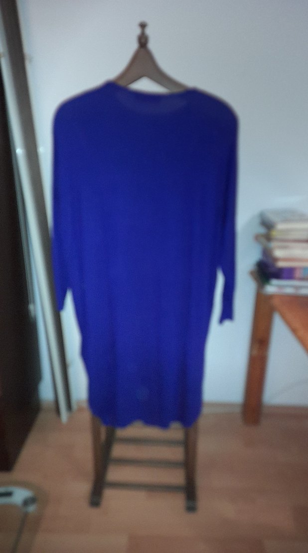 Bohem Zincir Detaylı Mavi Uzun Kollu Hamile Elbisesi - Görsel 2