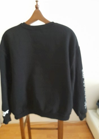 LC Waikiki Siyah Uzun Kollu Gotik Sweatshirt