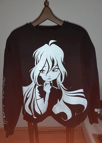 Siyah Uzun Kollu Gotik Sweatshirt