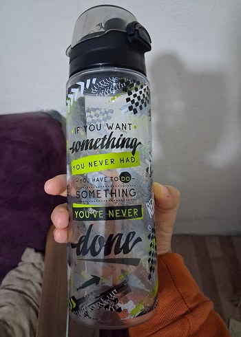 Renkli Desenli Siyah Çocuk Matara - Görsel 3