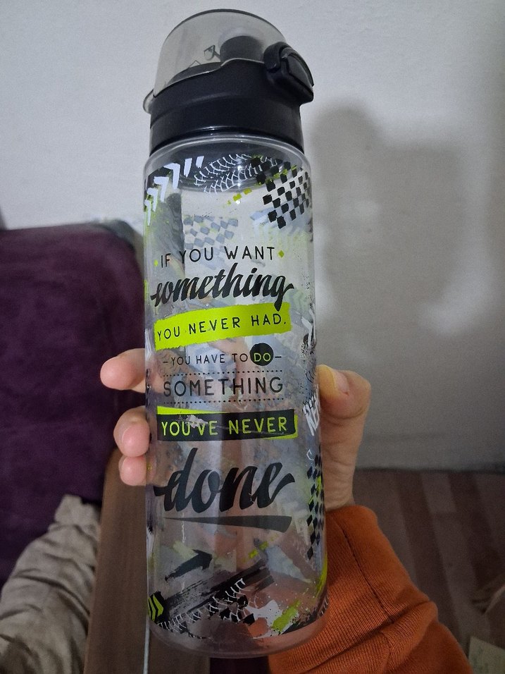 Renkli Desenli Siyah Çocuk Matara - Görsel 3