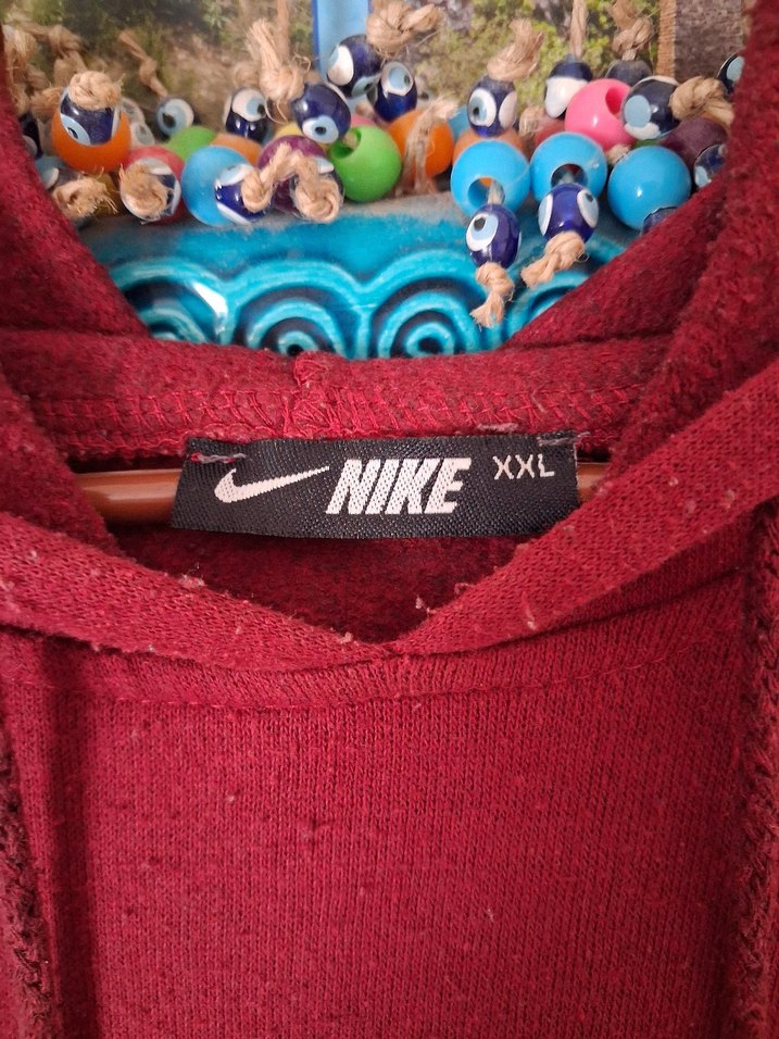 Koyu Kırmızı Kapüşonlu Sweatshirt - Görsel 2