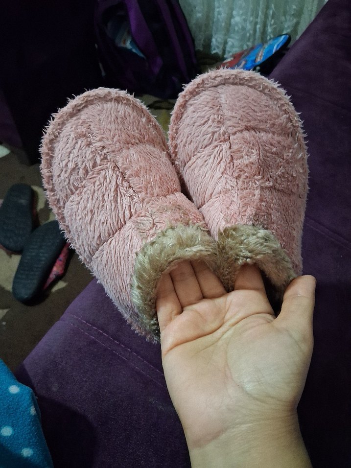 Kız Çocuk Pembe Sıcak Kürklü Terlik - Görsel 2