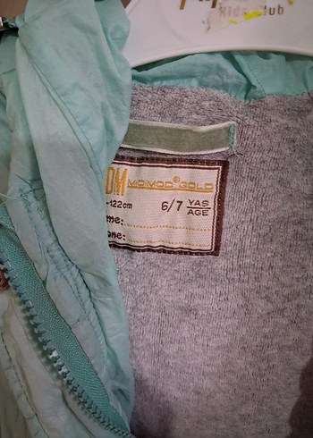 Düğmeli Turkuaz Kız Çocuk Mont - Görsel 4