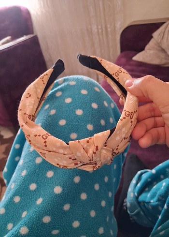 Bohem Tarzı Tokalı Kahverengi Saç Bandı - Görsel 2