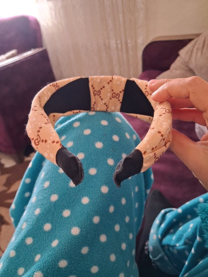 Bohem Tarzı Tokalı Kahverengi Saç Bandı - Görsel 3