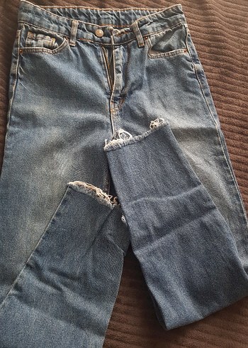 Düz Kesim Kadın Kot Pantolon mom jean