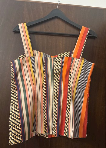 Çizgili renkli Kadın Bluz - Görsel 3