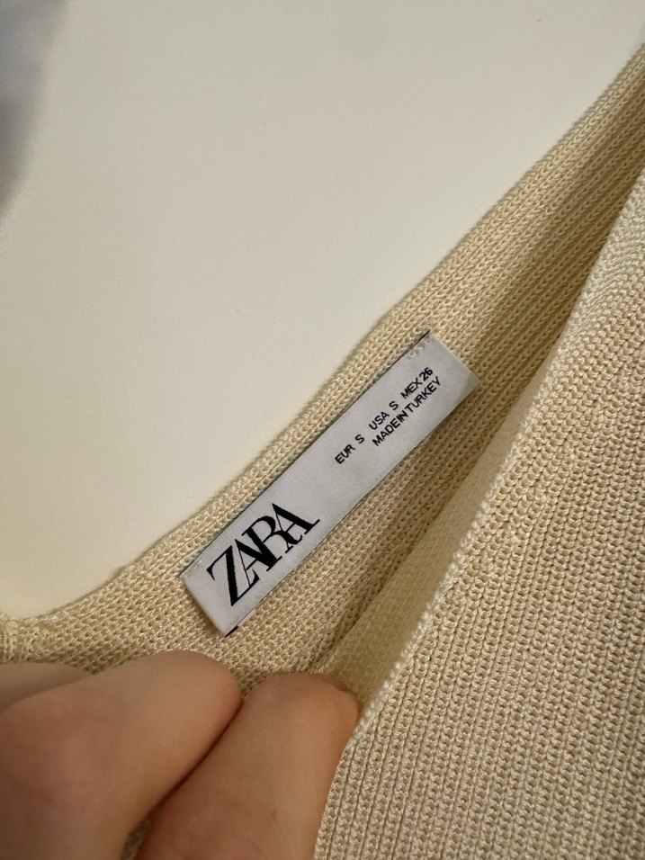 Bej V Yaka Örgü Kadın Atlet - Görsel 3