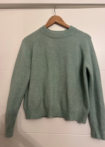 Yeşil Kadın Alpaca Yün Kazak - Görsel 8