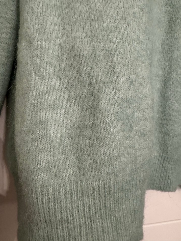 Yeşil Kadın Alpaca Yün Kazak - Görsel 4