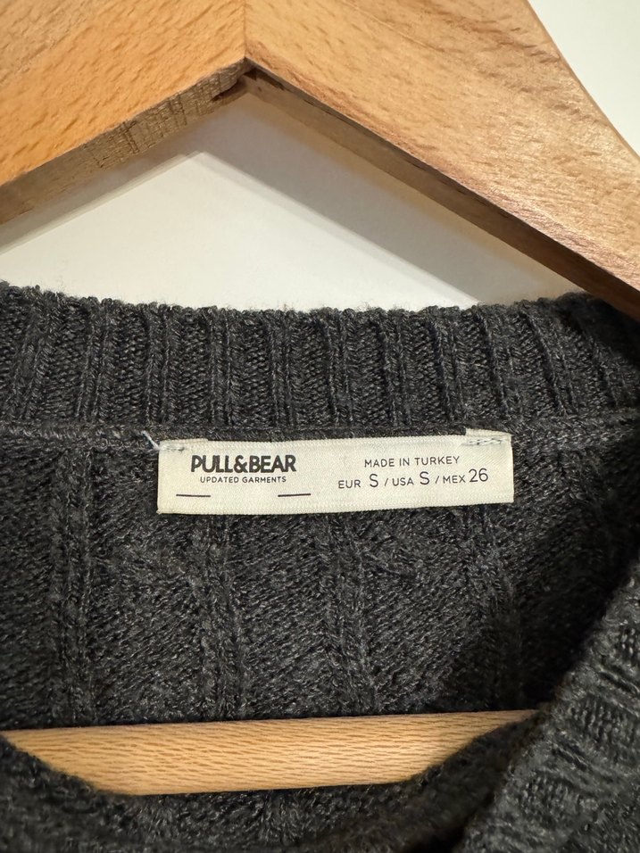 Gri Örgü Kadın Kazak, Bisiklet Yaka, Uzun Kollu - Görsel 2