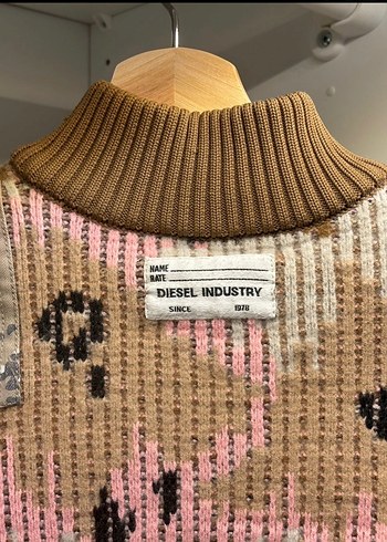 Bej Renkli Örme Bomber Ceket - Görsel 5