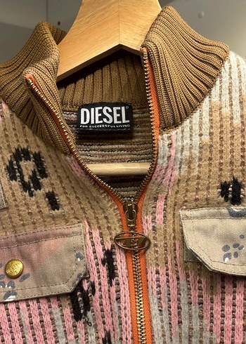 Bej Renkli Örme Bomber Ceket - Görsel 3