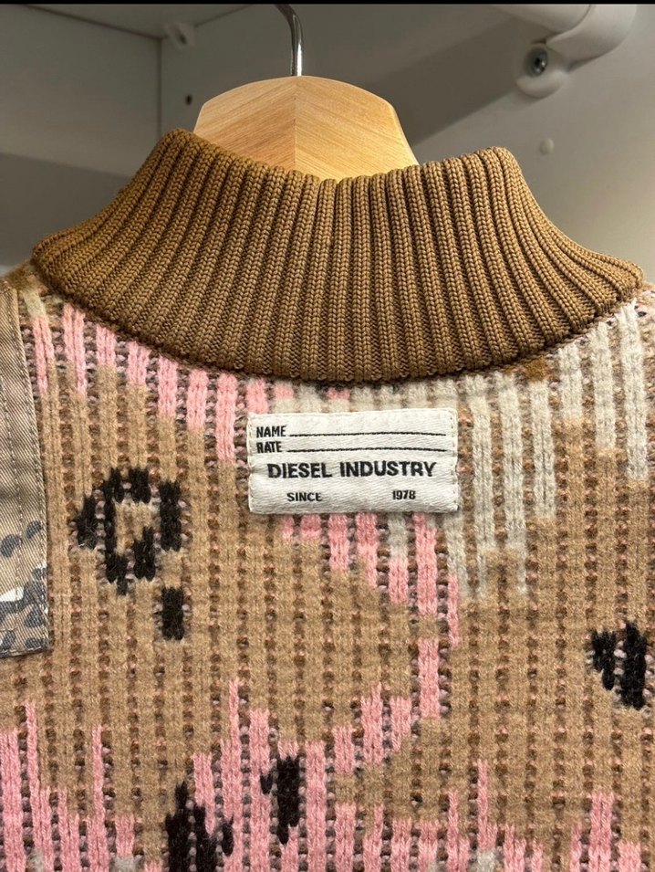 Bej Renkli Örme Bomber Ceket - Görsel 5