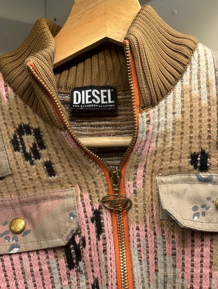 Bej Renkli Örme Bomber Ceket - Görsel 3