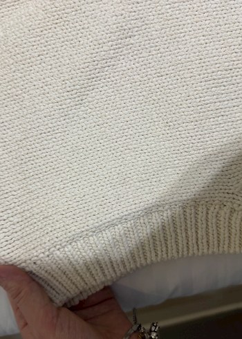 V Yaka Bej Örme Kadın Süveter - Görsel 7