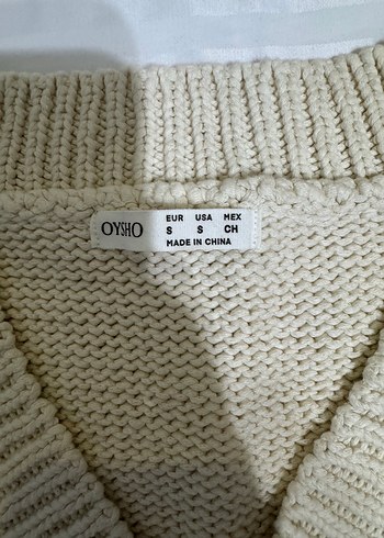 V Yaka Bej Örme Kadın Süveter - Görsel 3