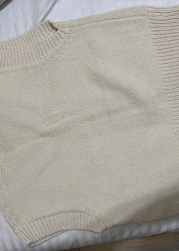 V Yaka Bej Örme Kadın Süveter - Görsel 6