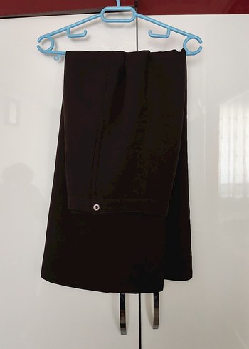 Düğmeli Koyu Kahverengi Üçlü Takım - Görsel 3