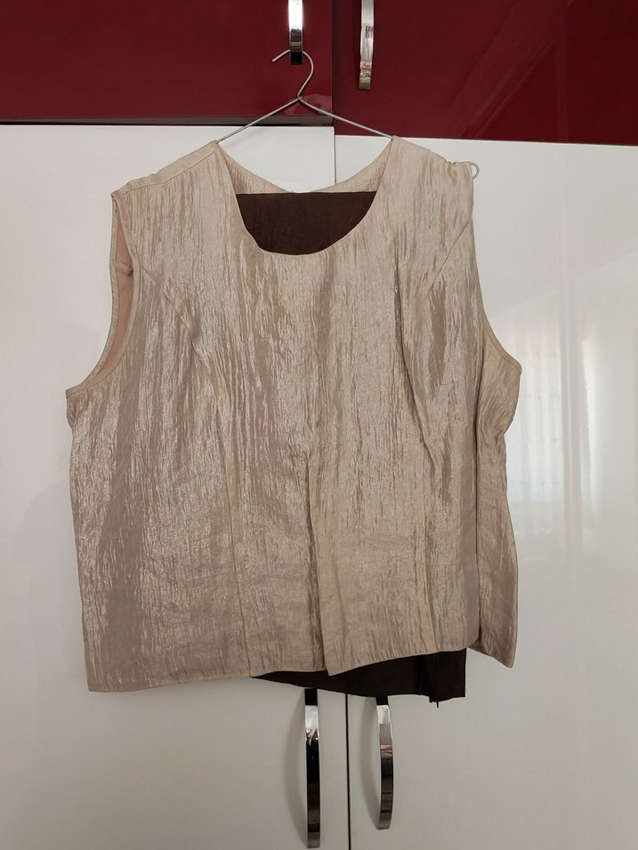 Kahverengi Uzun Kollu Yelekli Etekli Kadın Takım Elbise - Görsel 2