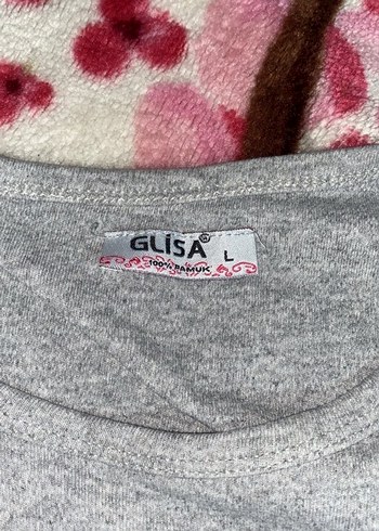 l Beden Gri Uzun Kollu Nakışlı Kadın Pijama Takımı