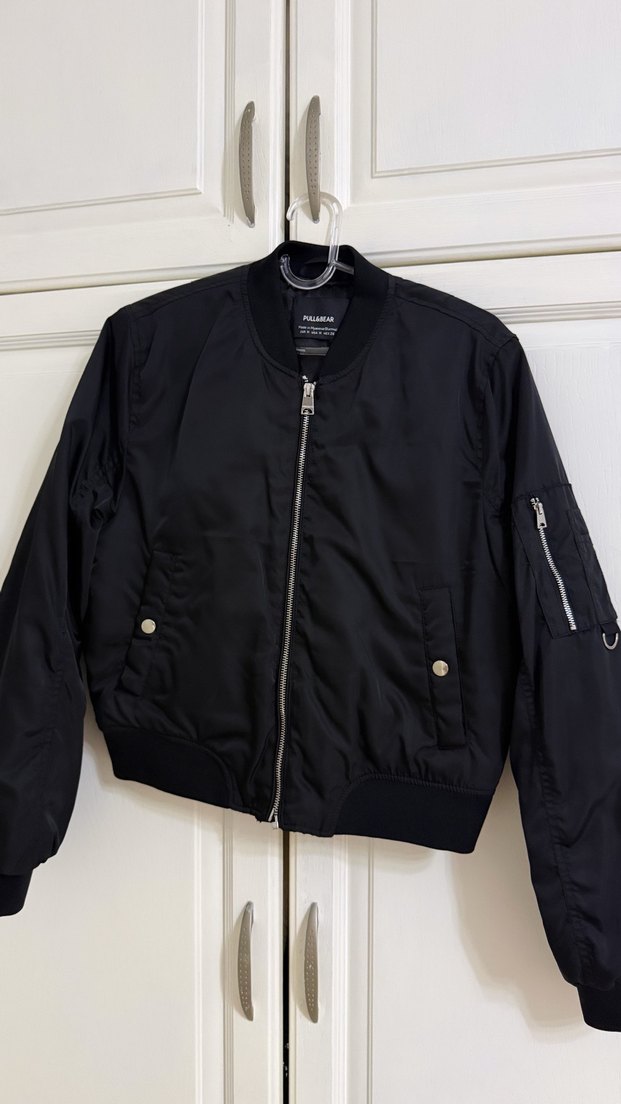 Pull&Bear Siyah Bomber Kadın Ceket - Görsel 2
