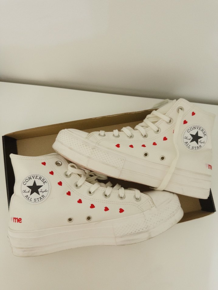 Beyaz Platform Topuklu Kadın Spor Ayakkabı - Görsel 2