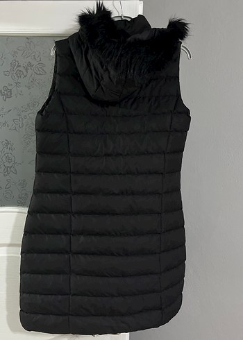 Siyah Midi Kadın Şişme Yelek - Görsel 2