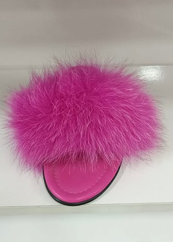 Nine West Pembe Kürklü Kadın Terlik