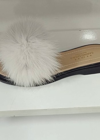 Nine West Kadın Beyaz Kürklü Terlik