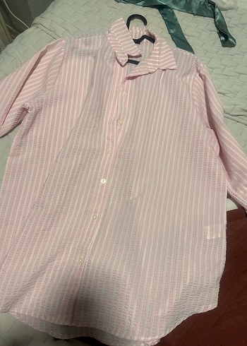 Pembe Uzun Kollu Düğmeli Gömlek