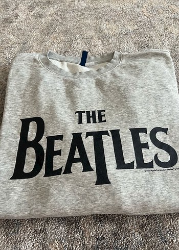 Gri The Beatles Baskılı Kadın Sweatshirt