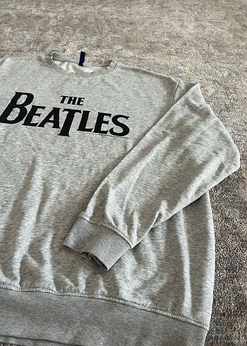 xl Beden Gri The Beatles Baskılı Kadın Sweatshirt