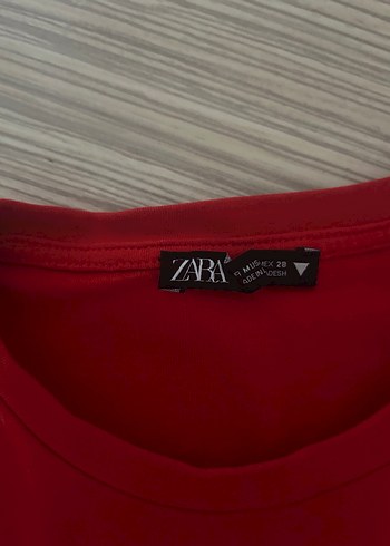 Zara Kırmızı Kadın Uzun Kollu Crop Top