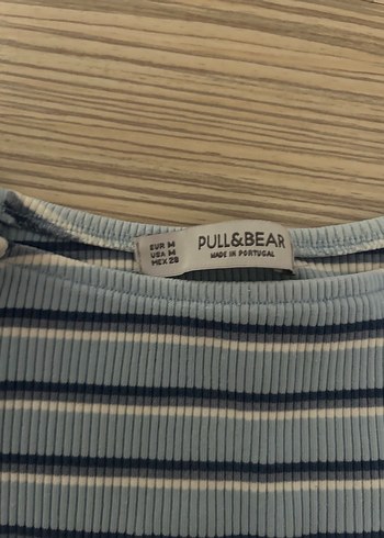 Pull and Bear Çizgili Kısa Kollu Triko Kadın Bluz