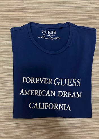 Guess Kadın Lacivert Baskılı Tişört
