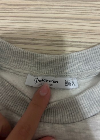 Stradivarius Gri Baskılı Kadın Sweatshirt