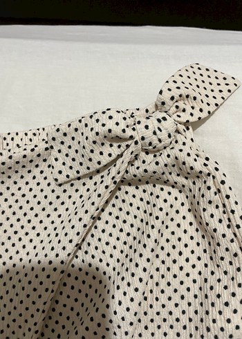 Zara Bej Puantiyeli Piliseli Kadın Kumaş Zara Pantolon