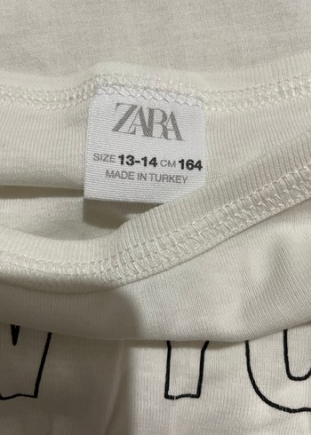 13-14 Yaş Beden Beyaz Uzun Kollu Kız Çocuğu Zara Tişörtü!