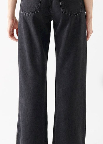 Kadın Siyah Denim Yırtmaçlı Regular Fit Pantolon - Görsel 2