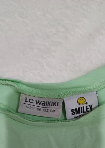 Kız Çocuk Yeşil Baskılı Kısa Kollu Tişört - Görsel 3