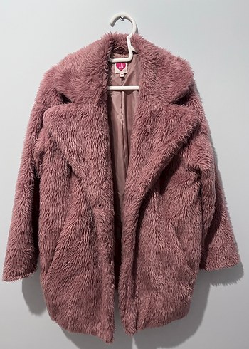 Pembe Midi Kadın Peluş Kaban