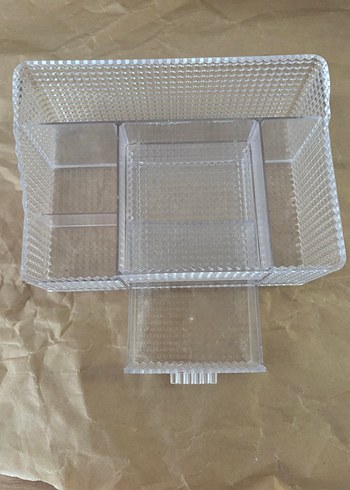 Beden Beyaz Şeffaf Makyaj Organizer Kutusu