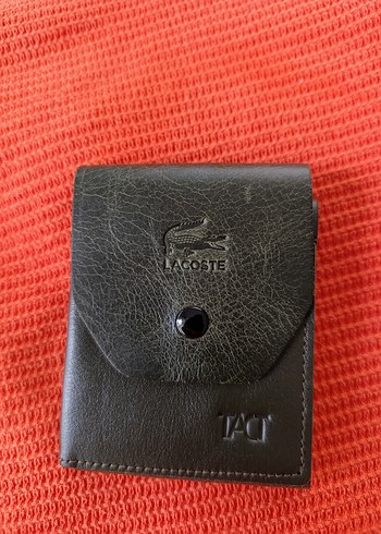 Lacoste Siyah Deri Kartlik