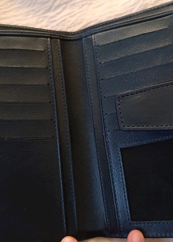 Koyu Mavi Deri Kadın Cüzdanı - Görsel 3