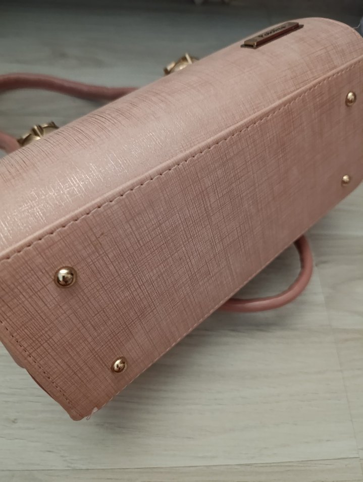 Bej Deri Kadın El Çantası - Görsel 5