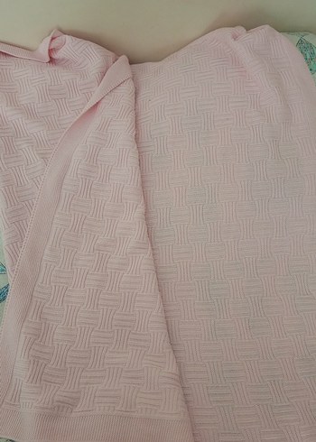 pembe örme bebek örtüsü - Görsel 3