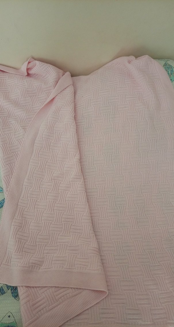 pembe örme bebek örtüsü - Görsel 3